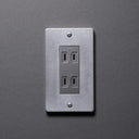 ZS4-SC-SG 角穴ダイカストプレート＋コンセント セット ソリッドグレー