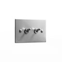 ZS3-102W トグルスイッチプレート アルミ・フラット 1連/2口ワイド