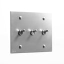 ZS3-303 トグルスイッチプレート アルミ・フラット 3連/3口