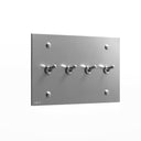 ZS3-404 トグルスイッチプレート アルミ・フラット 4連/4口