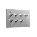 ZS3-407 トグルスイッチプレート アルミ・フラット 4連/7口