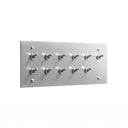 ZS3-611 トグルスイッチプレート アルミ・フラット 6連/11口