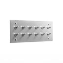 ZS3-612 トグルスイッチプレート アルミ・フラット 6連/12口