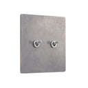 ZS4-202N トグルスイッチプレート アルミダイカスト 2連/2口