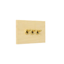 ZS6-103W/BR トグルスイッチプレート　プライウッド・メープル/真鍮レバー