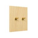 ZS6-202/BR トグルスイッチプレート　プライウッド・メープル/真鍮レバー