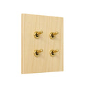 ZS6-204/BR トグルスイッチプレート　プライウッド・メープル/真鍮レバー