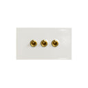 ZS7-103W/BR トグルスイッチプレート セラミックフラット 真鍮レバースイッチ（横）